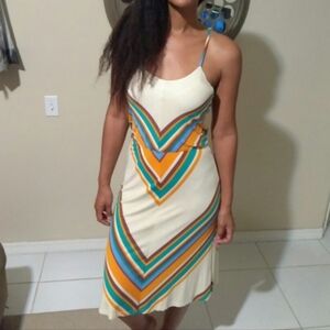 Chevron Stripe Midi Dress